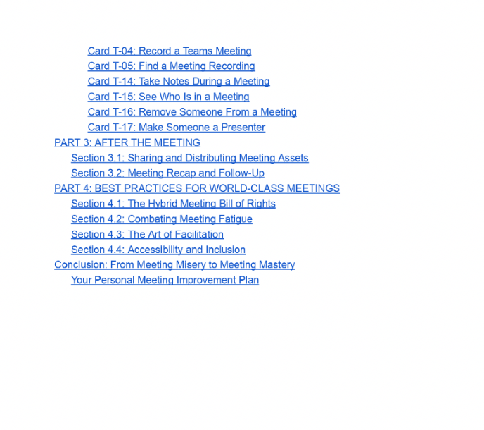 Teams & Meetings Workflow Cards