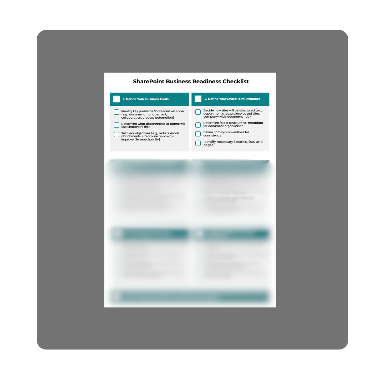 Sharepoint Planning Checklists