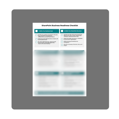 Sharepoint Planning Checklists