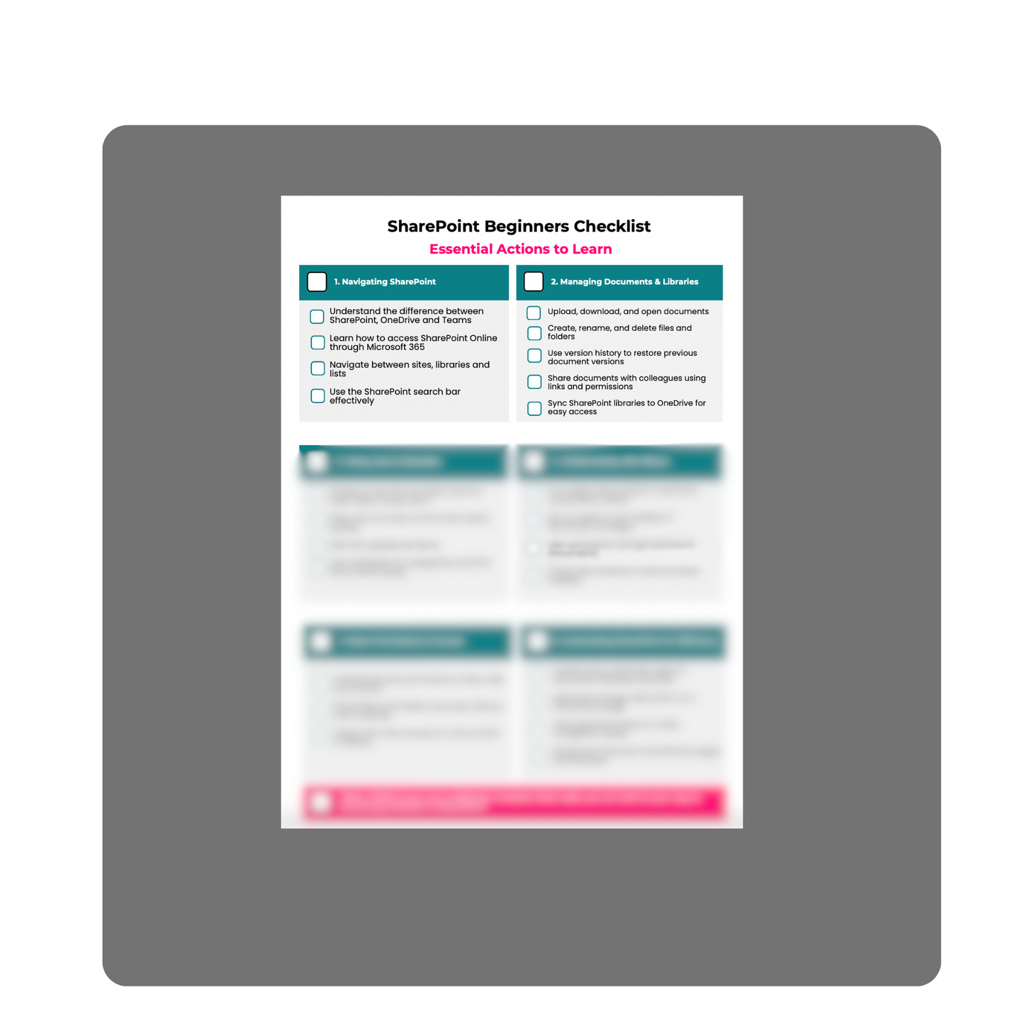 Sharepoint Planning Checklists