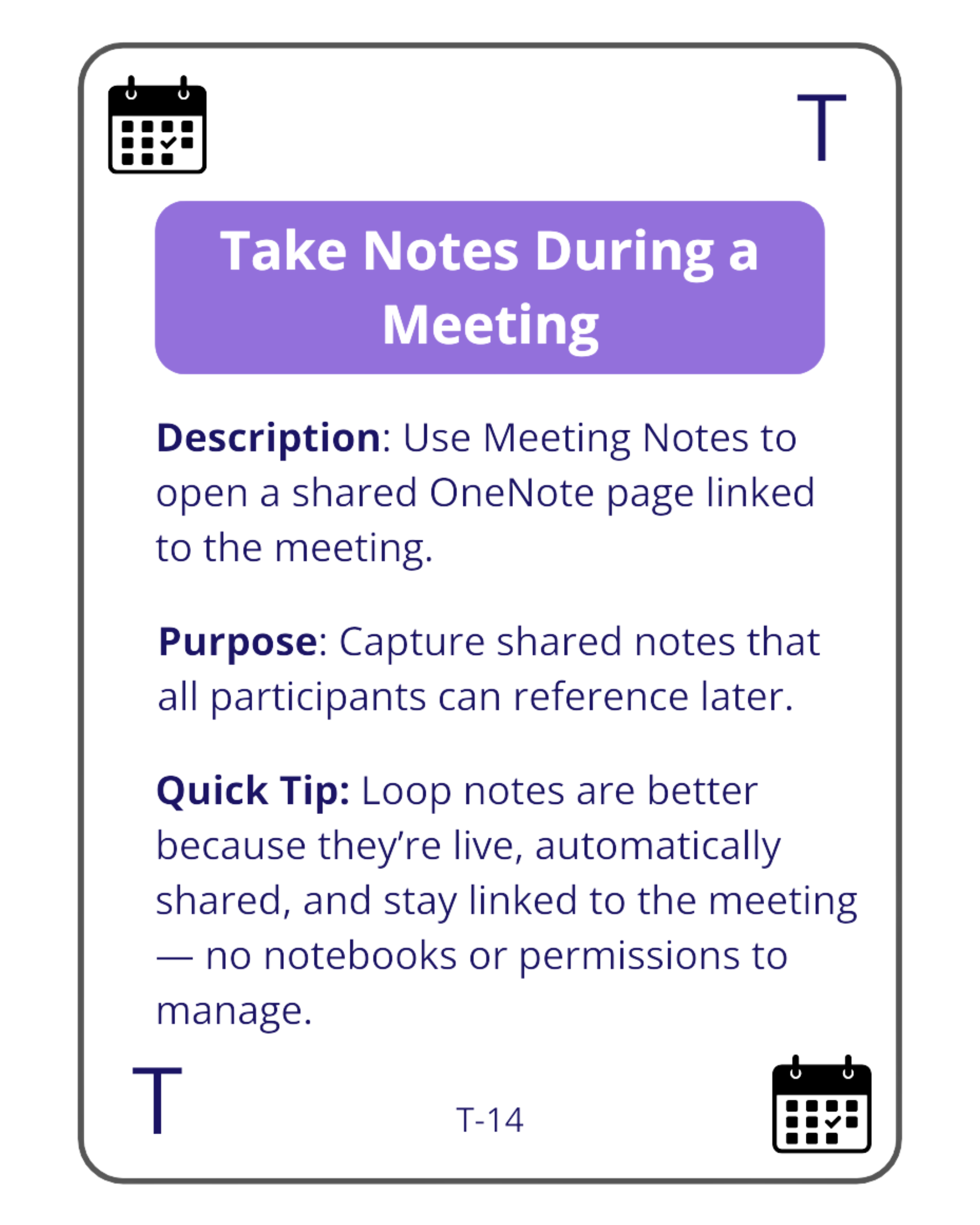 Teams & Meetings Workflow Cards