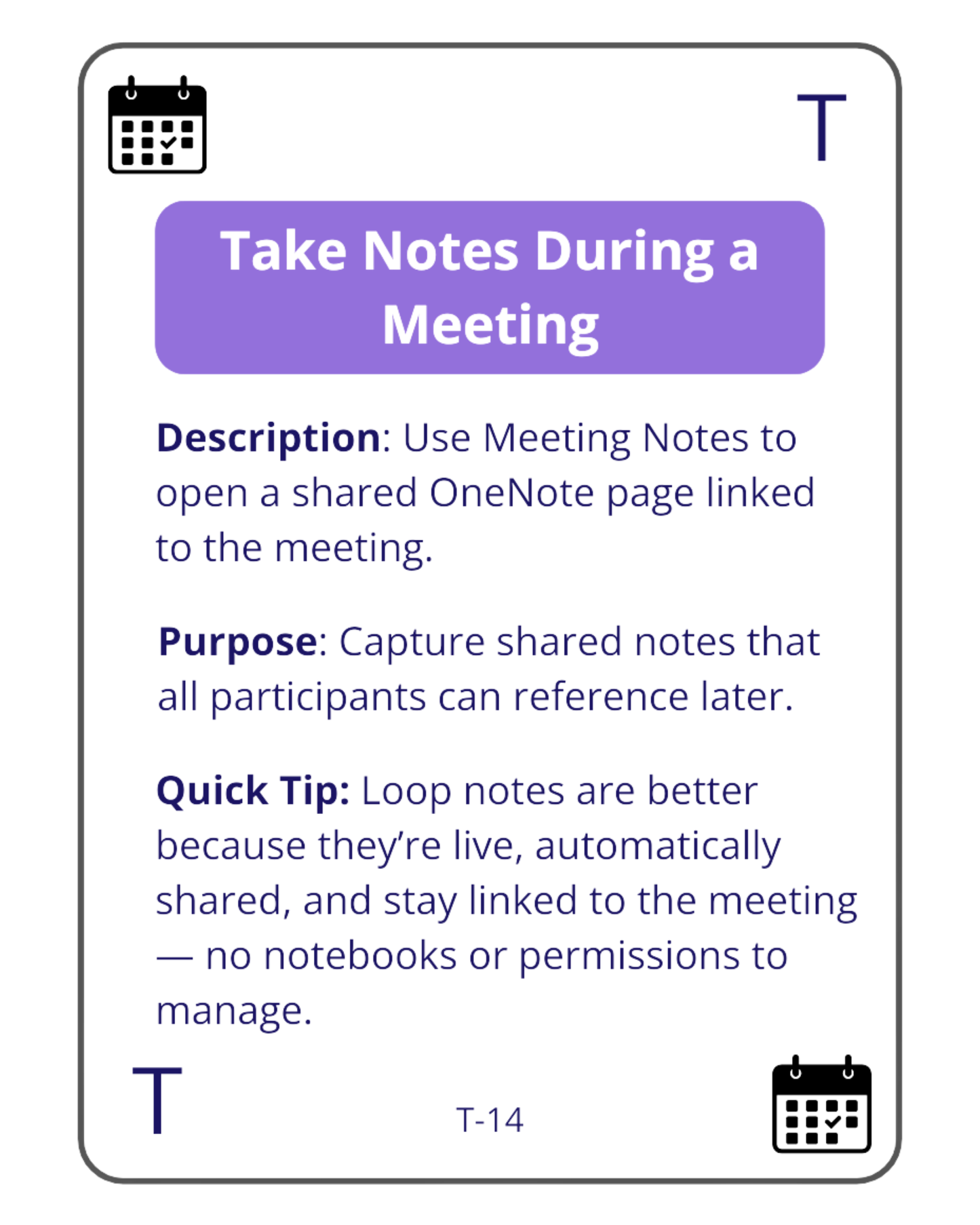 Teams & Meetings Workflow Cards