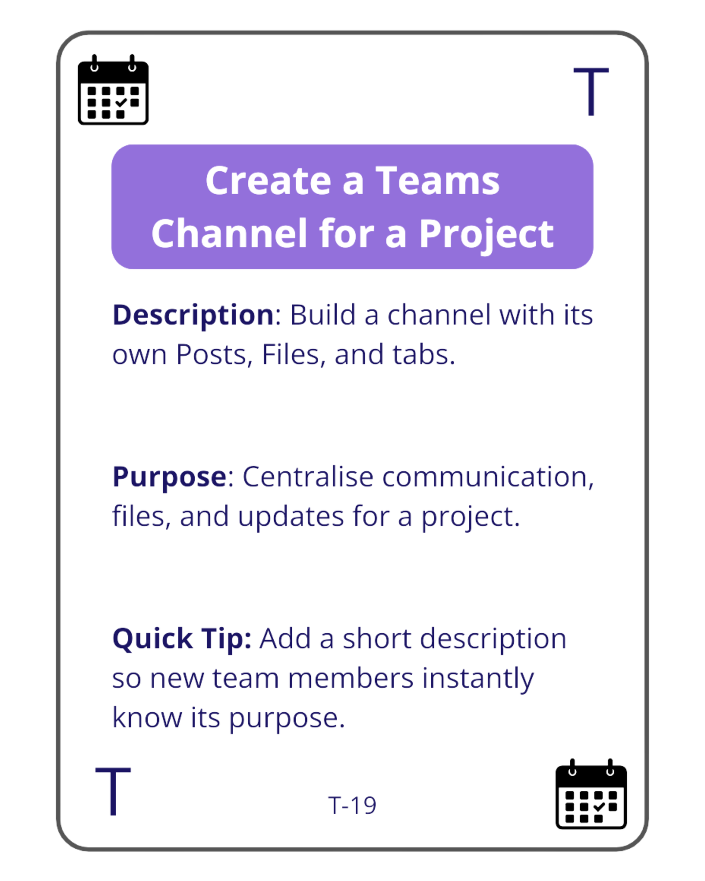 Teams & Meetings Workflow Cards