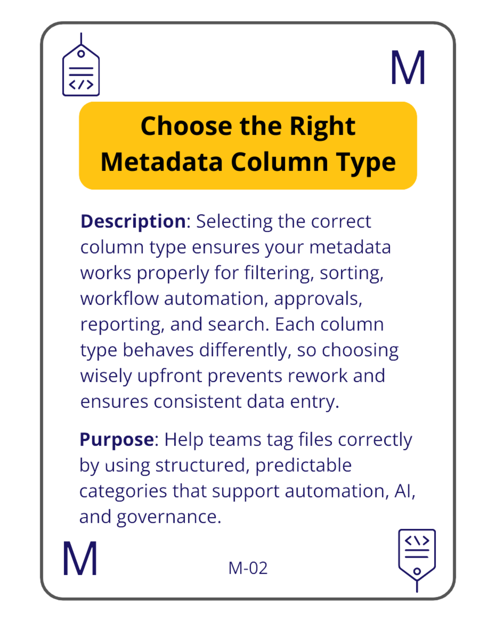 Organisation & Metadata Workflow Cards