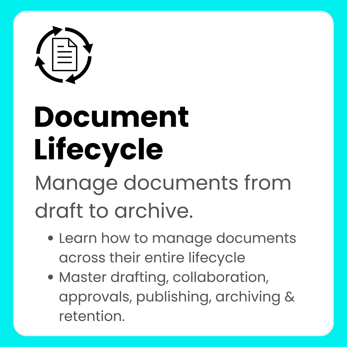 Document Lifecycle Workflow Cards