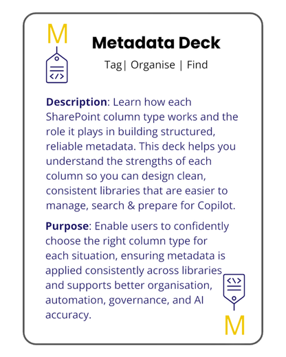 Microsoft 365 Organisaiton and Metadata Workflow Cards