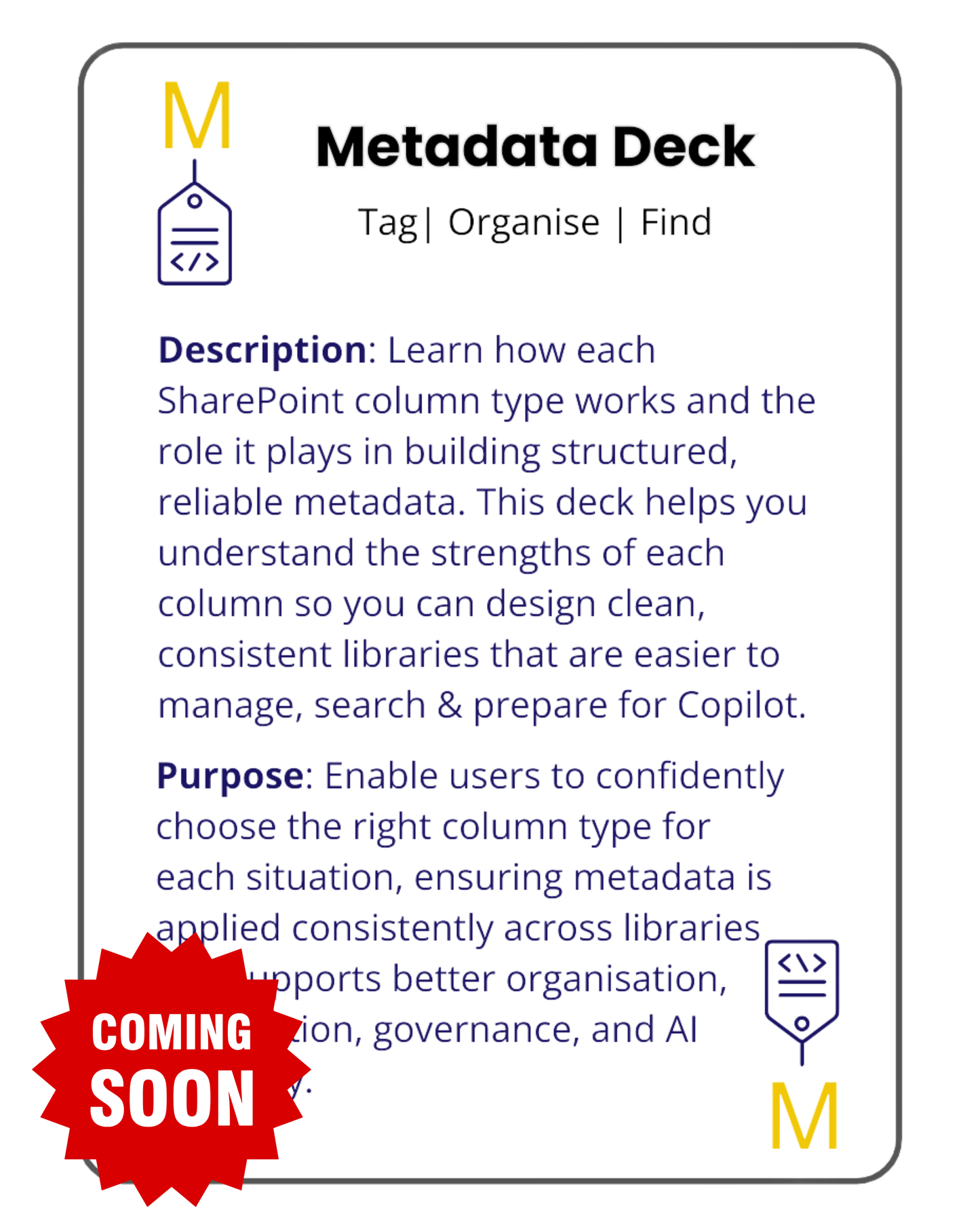 Microsoft 365 Organisaiton and Metadata Workflow Cards