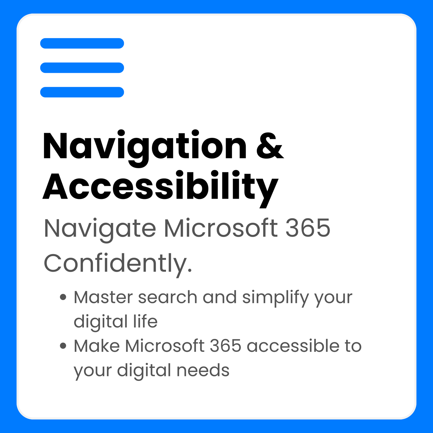 Navigation & Accessibility Workflow Cards