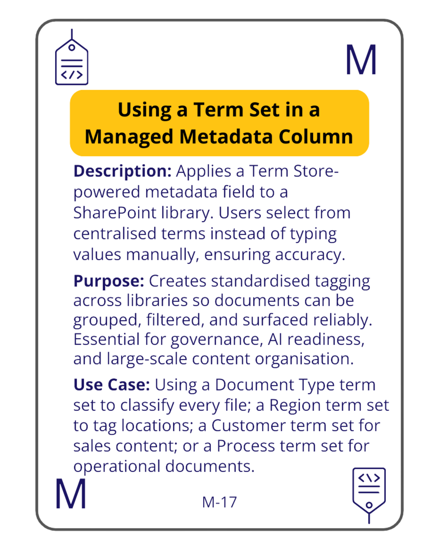Organisation & Metadata Workflow Cards